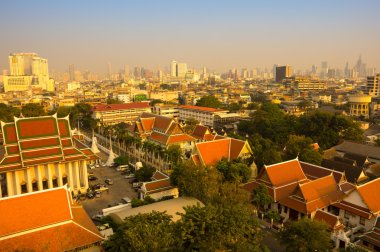 Bangkok ve Wat Saket görünümü