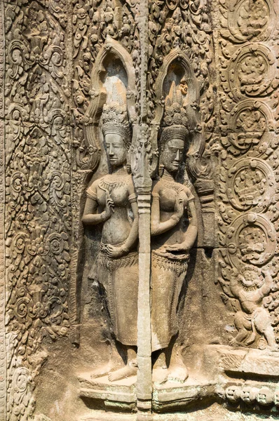 Estatua de Bajorrelieve de la cultura jemer — Foto de Stock