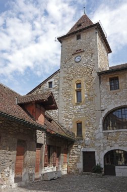 Annecy şehir merkezinde eski evleri