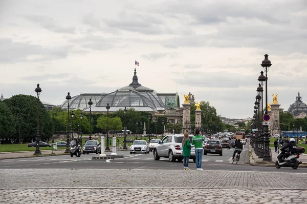 Pont Alexandre Iii och Grand Palais, Paris, Frankrike — Stockfoto