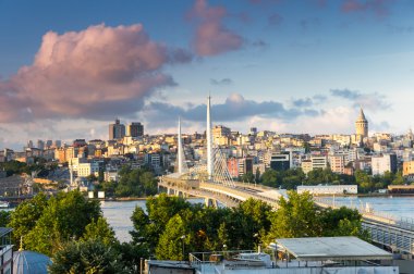 Sunset'teki Istanbul 'un görünümü