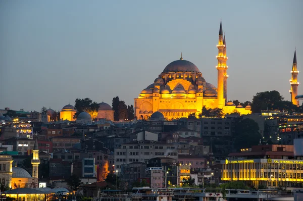 The Suleymaniye Mosque on sunset Stock Photo