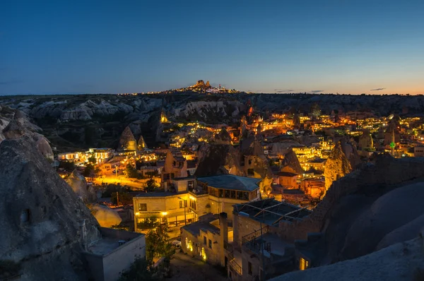 The town Goreme in the night — Stock Photo, Image