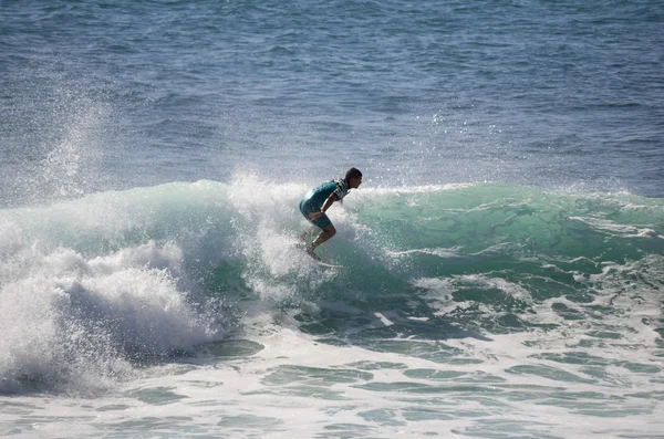 Moře, surfování, Gran Canaria, Kanárské ostrovy, Španělsko — Stock fotografie