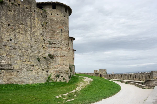 Mury zamku i miasta Carcassonne — Zdjęcie stockowe