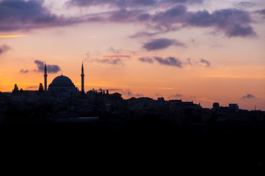 Sunset'teki Istanbul 'un görünümü