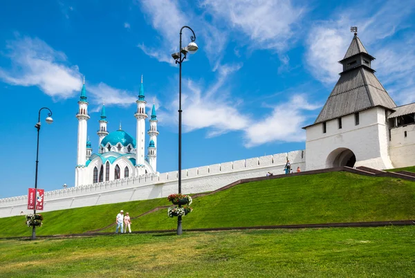 Καζαν Ρωσια Ιουλιου 2018 Πανοραμική Θέα Του Κρεμλίνου Του Καζάν — Φωτογραφία Αρχείου