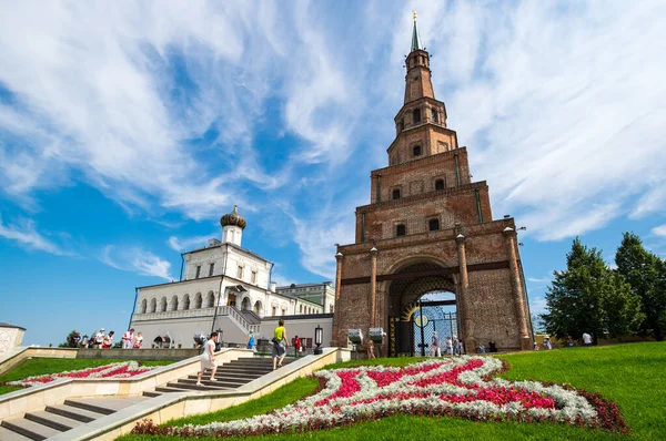 Kazan Russia Juli 2018 Scheve Toren Syuyumbike Het Kazan Kremlin — Stockfoto