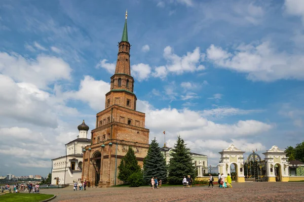 Kazan Rusia Julio 2018 Torre Inclinada Syuyumbike Kremlin Kazán Kazán — Foto de Stock