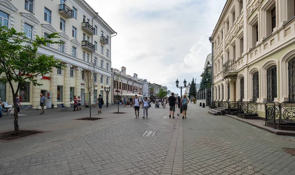 Kazan Russia Lipiec 2018 Ulica Bauman Jest Deptakiem Samym Sercu — Zdjęcie stockowe