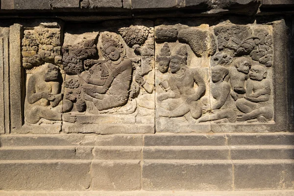 Bajorrelieve Prambanan Rara Jonggrang Templo Hindú Del Siglo Yogyakarta Indonesia —  Fotos de Stock