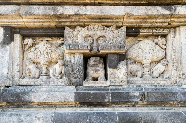 Bassorilievo Prambanan Rara Jonggrang Complesso Templi Indù Del Secolo Yogyakarta — Foto Stock