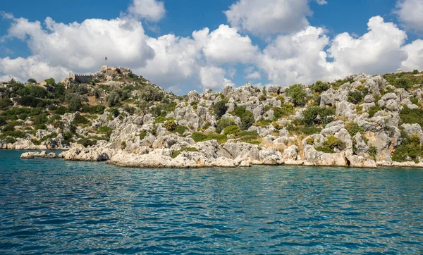 Costa Mar Mediterrâneo Riviera Turca Província Antalya Turquia — Fotografia de Stock