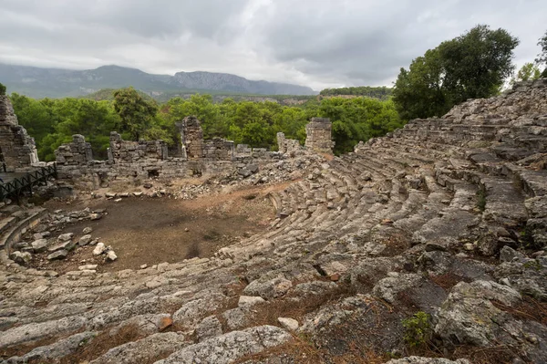 Ruinas Phaselis Ciudad Griega Romana Antigua Costa Lycia Antigua Sus — Foto de Stock