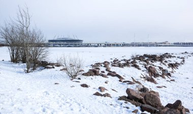 Saint-Petersburg ve Finlandiya Körfezi 'nin panoramik manzarası, Rusya