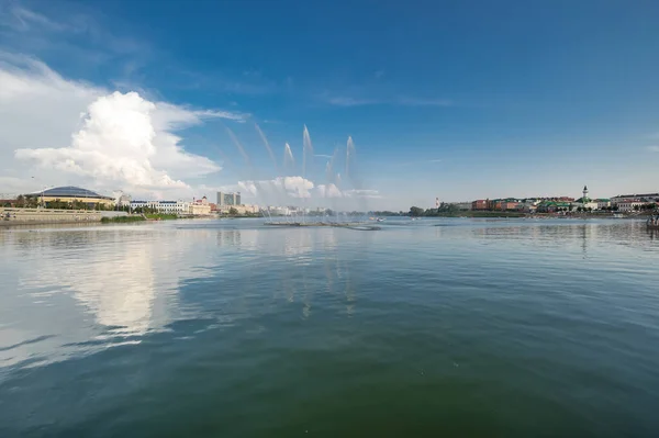 Vue Sur Lac Nijni Kaban Dans Centre Historique Kazan Capitale — Photo