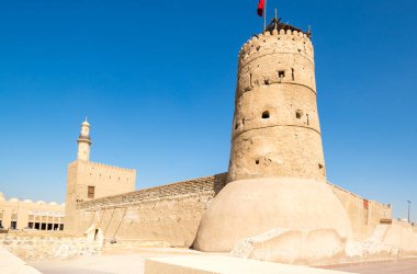DUBAI, BİRLİK ARAB EMIRATES - 04 Aralık 2018 Dubai Müzesi, Birleşik Arap Emirlikleri 'nin ana müzesidir. Al Fahidi Kalesi 'nde yer alır.