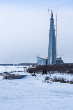 Saint-Petersburg ve Finlandiya Körfezi 'nin panoramik manzarası, Rusya