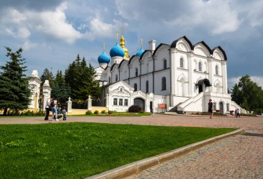 KAZAN, RUSSIA - 15 Temmuz 2018: Kazan Kremlin, Kazan, Rusya 'daki Annunciation Katedrali