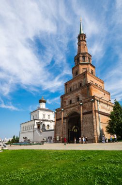 Kazan Kremlin 'deki Eğik Kule Syuyumbike, Kazan, Tataristan Cumhuriyeti, Rusya