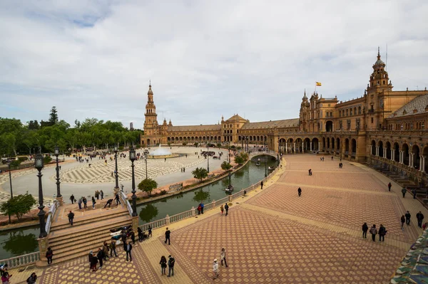 Seville Espanha Abril 2019 Plaza Espana Praça Espanha Inglês Uma — Fotografia de Stock