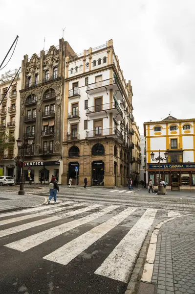 Seville Espanha Abril 2019 Vista Rua Centro Histórico Sevilha Grande — Fotografia de Stock