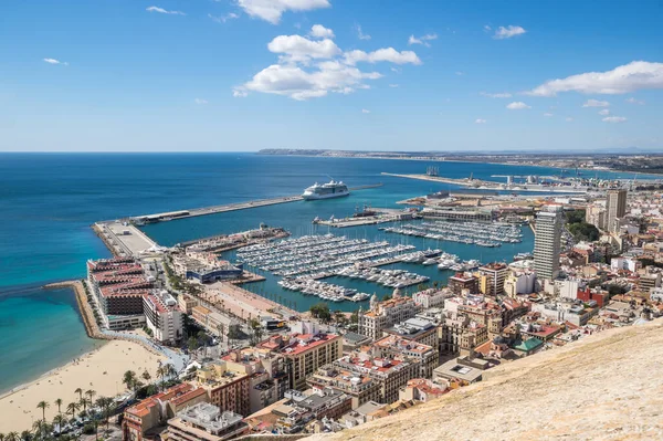 Vista Panoramica Alicante Dal Castello Santa Barbara Spagna — Foto Stock