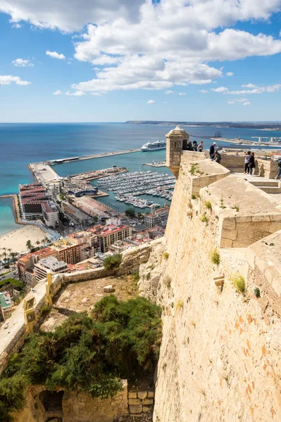 Alicante Espanha Abril 2019 Vista Panorâmica Alicante Castelo Santa Barbara — Fotografia de Stock