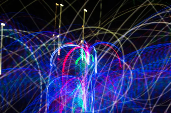 街路灯 バーからの都市灯の抽象的なパターン — ストック写真