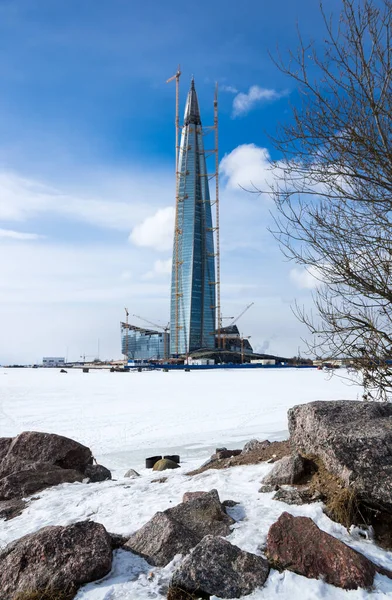 Panoramic View Lakhta Center Finnish Gulf Saint Petersburg Russia — Stock Photo, Image