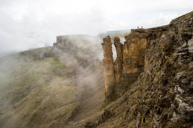 Rusya 'nın Karachay-Çerkesya Cumhuriyeti' ndeki Bermamyt Platosu 'nun panoramik manzarası