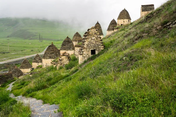 Ancienne Nécropole Alanienne Ville Des Morts Dans Village Dargavs Ossétie — Photo