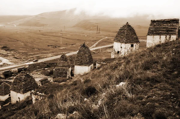 Oude Alanische Necropolis Stad Van Doden Dargavs Dorp Noord Ossetië — Stockfoto