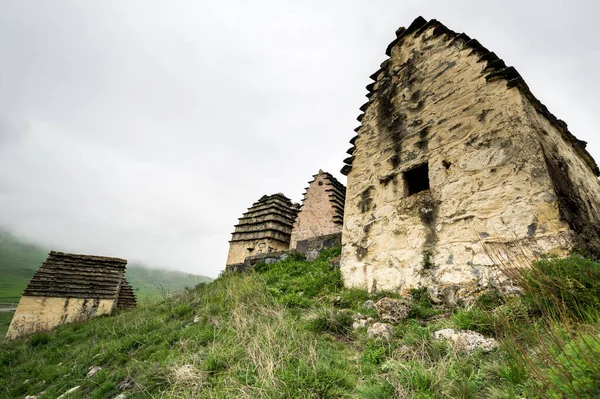 Ancienne Nécropole Alanienne Ville Des Morts Dans Village Dargavs Ossétie — Photo