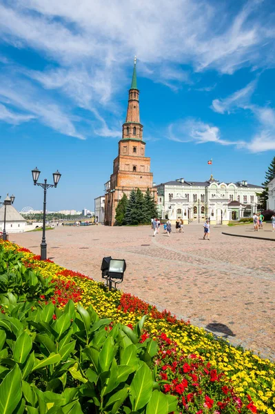 Krzywa Wieża Syuyumbike Kremlu Kazańskim Kazań Republika Tatarstanu Rosja — Zdjęcie stockowe