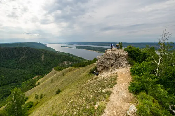 Vue Panoramique Sur Les Montagnes Zhiguli Dans Région Samara Russie — Photo