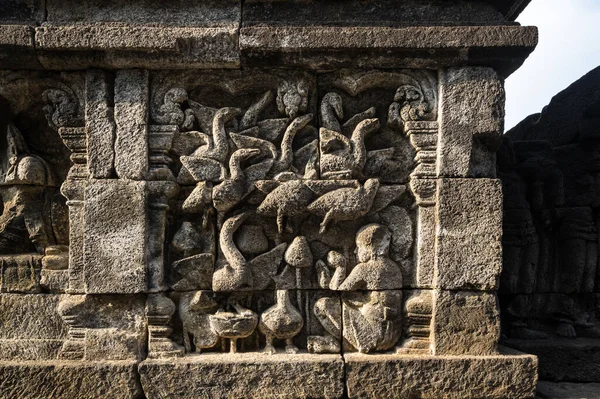 Statua Bassorilievo Borobudur Tempio Buddista Mahayana Del Secolo Giava Centrale — Foto Stock