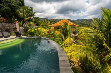 Bali, Endonezya 'daki villa manzarası