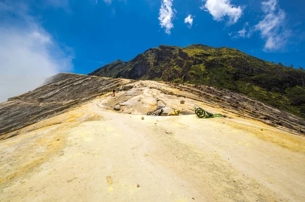 Inclinação Vulcão Ijen Java Oriental Indonésia — Fotografia de Stock