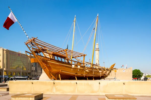 Dubai Emiratos Árabes Unidos Diciembre 2018 Barco Árabe Tradicional Madera —  Fotos de Stock