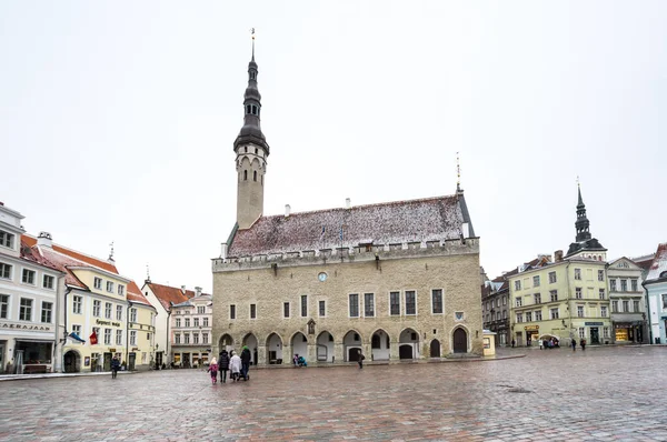 Tallinn Estonia Φεβρουαριου 2019 Δημαρχείο Στο Παλιό Ταλίν Πρωτεύουσα Της — Φωτογραφία Αρχείου