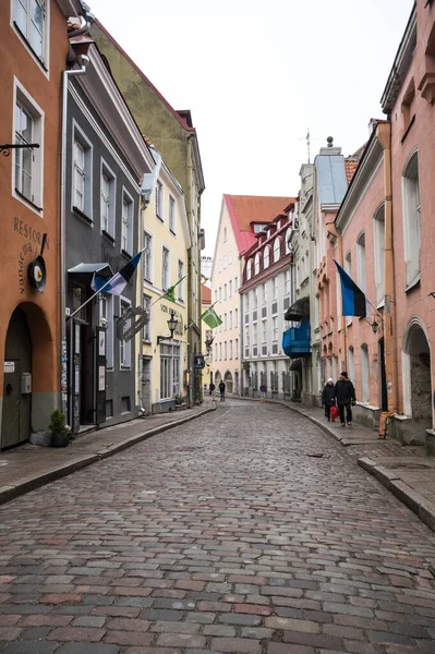 Tallinn Estonia Febrero 2019 Calle Del Viejo Tallin Capital Estonia — Foto de Stock