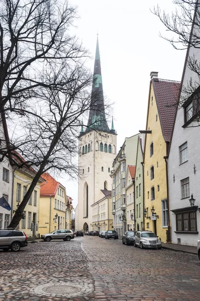 Tallinn Estônia Fevereiro 2019 Igreja Saint Olaf Cidade Velha Tallinn — Fotografia de Stock
