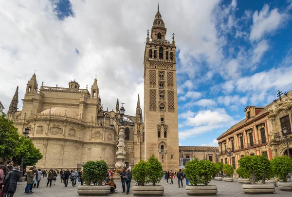 Seville España Abril 2019 Vista Catedral Sevilla Con Giralda Sevilla —  Fotos de Stock