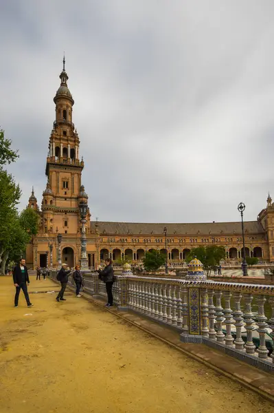 Seville Espanha Abril 2019 Plaza Espana Praça Espanha Inglês Uma — Fotografia de Stock