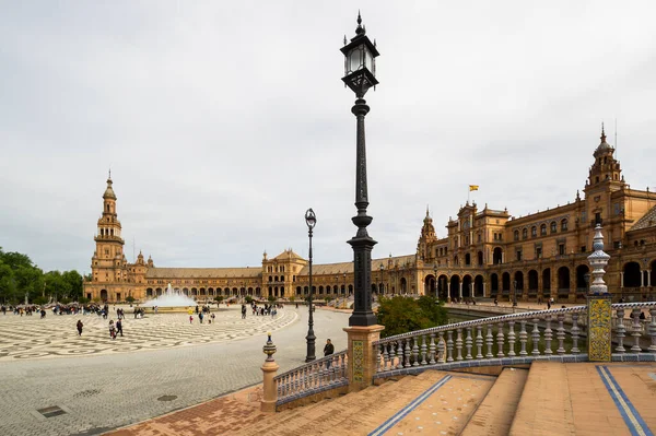 Seville Espanha Abril 2019 Plaza Espana Praça Espanha Inglês Uma — Fotografia de Stock