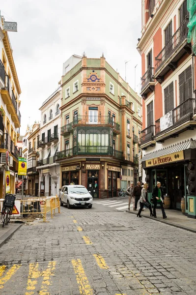 Seville Španělsko 2019 Pohled Ulici Historickém Centru Sevilly Velké Turistické — Stock fotografie