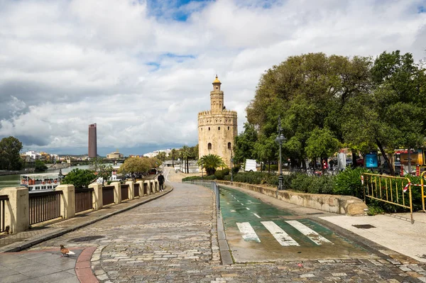 Seville スペイン Apri 2019 Torre Del Oro Historical Limeo Tower — ストック写真