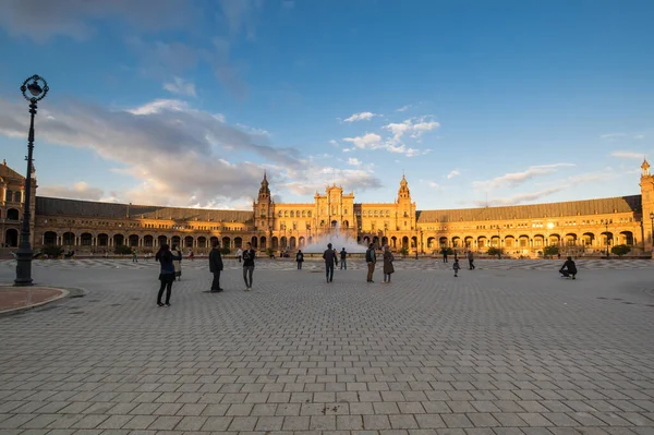 Seville Spanien April 2019 Plaza Espana Spain Square Engelska Ett — Stockfoto