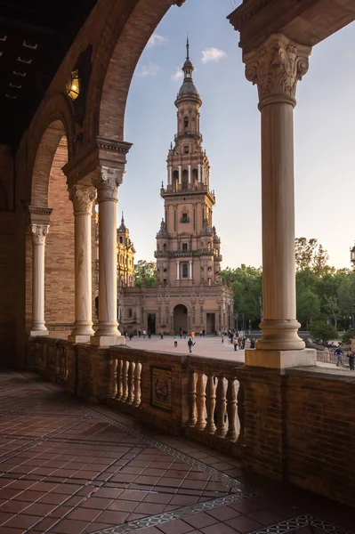 Plaza Espana Praça Espanha Inglês Uma Praça Parque Maria Luisa — Fotografia de Stock